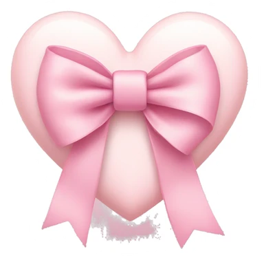 Pale pink heart with pastel pink ribbon bow sticker
