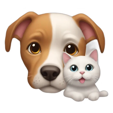 Cat with dog loves sticker