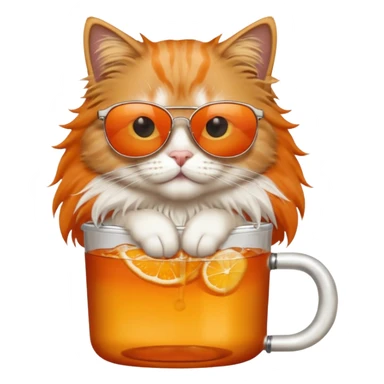 cat long  in drink holders with sunglasses  sticker