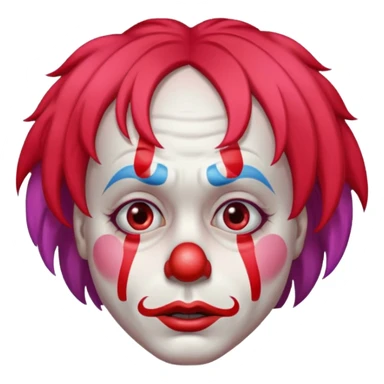 very sad clown sticker