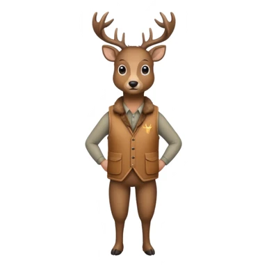 crea una mascota de equipo que sea un venado de cuerpo completo y lleve un chaleco con el nombre de telamon que en el chaleco diga telamon sticker