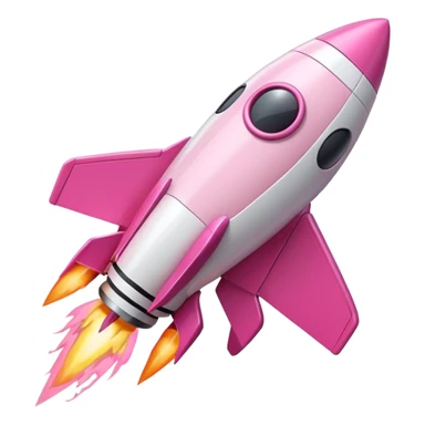 mix light pink dark pink and white girly phone ui rocket sticker