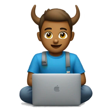 A young buck coding on a MacBook. sticker