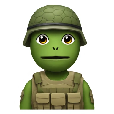 Army soldier turtle sticker