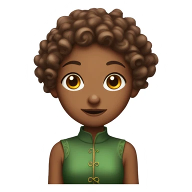 Elf girl with curly brown hair and heterophobia eyes sticker