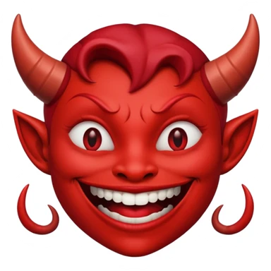 I need a devil with a lipstick grin emoji sticker