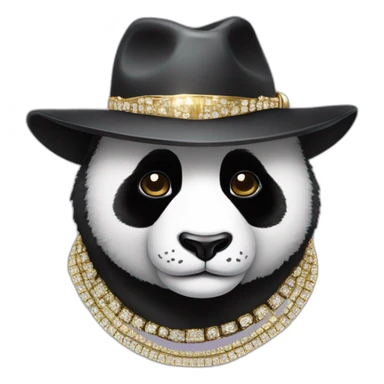 panda-wearing-fedora-and-bling sticker