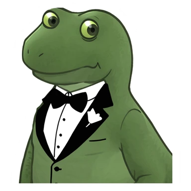 Dino in tux sticker
