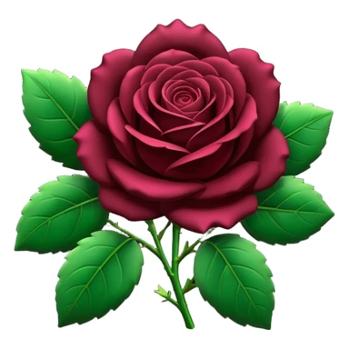 Rosa negra con hojas verdes sticker