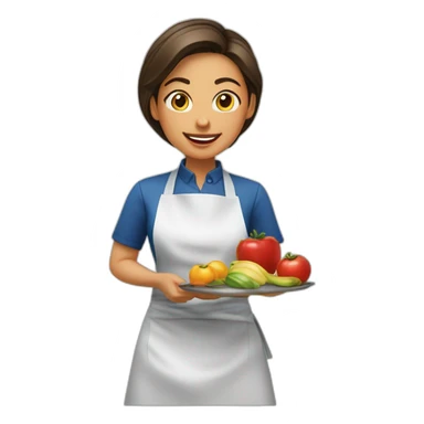 Mujer cocinando con delantal sticker