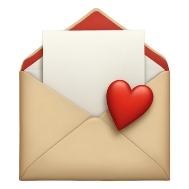 beige envelope with letter and heart sticker