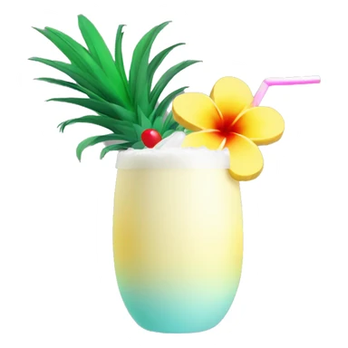 Pina colada with tropical flower sticker