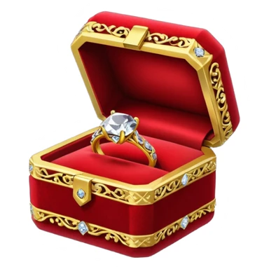 diamond ring in a red box with a black backing sticker