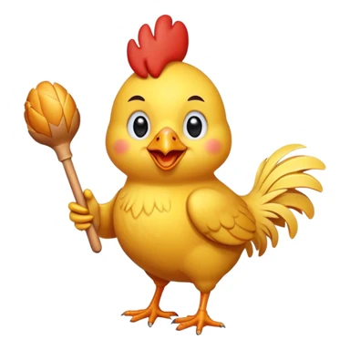 cartoon chicken with a drumstick sticker