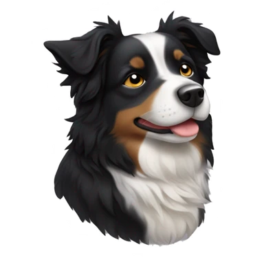 Small black australian shepherd dog sleeping  sticker