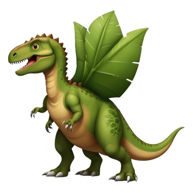 A large, herbivorous dinosaur with a sturdy, muscular build and a beaked mouth. Its skin is textured with scaly patterns in earthy tones of green and brown. It has a distinctive thumb spike on each hand, strong hind legs for walking, and a long, balanced tail sticker