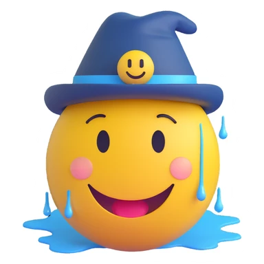 laughing yellow smiley face with tears in a hat sticker