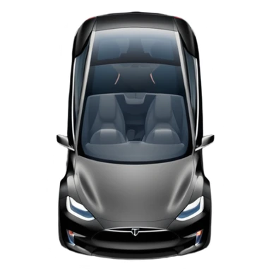 A Tesla Model Y parallel parking at a curb, from above sticker