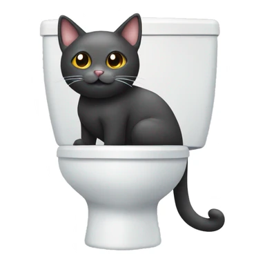 Cat on toilet  sticker