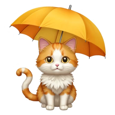 Cat with yellow umbrella sticker