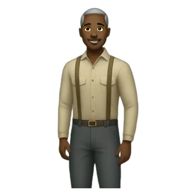 black man in fields sticker