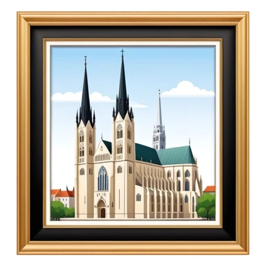 Zagreb Cathedral Landmark Emoji – Depicting its Gothic architecture and twin spires. sticker
