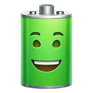 Green battery with single smile sticker