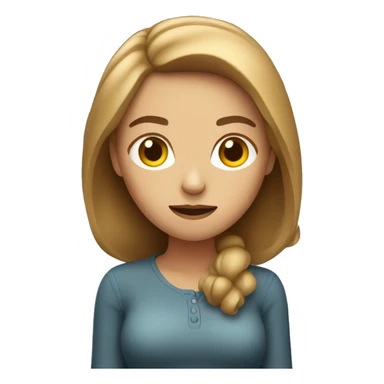 shrugging emoji woman with light brown hair sticker