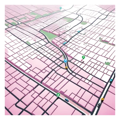 mix pink of a big gps map of the lines sticker