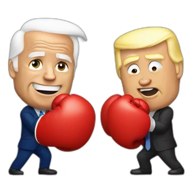 joe biden boxing with donald trump sticker