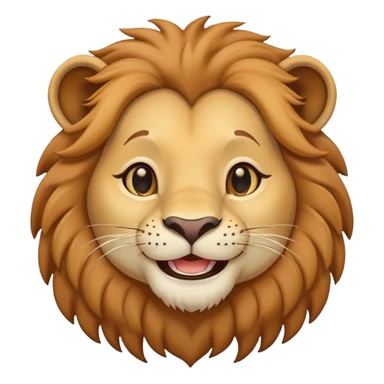 neutral headshot of a friendly anthropomorphised female lion sticker