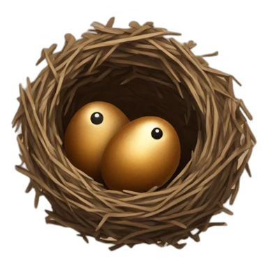 bronze bird nest sticker