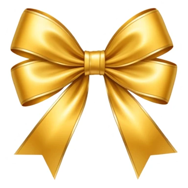 Golden bow with medium length long ends  sticker