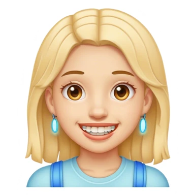 Girl with braces sticker