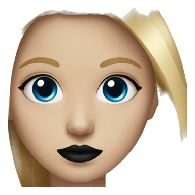 Girl with piercing blue eyes with black lip ring and gold nose ring sticker