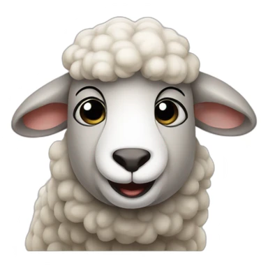 a sheep saying shhh sticker