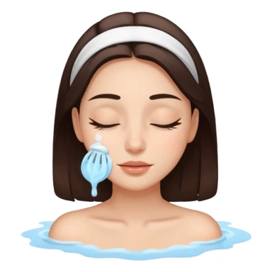 girl brunette getting a deep facial cleansing eyes closed sticker