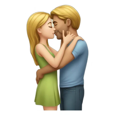 Man kissing a girl sticker