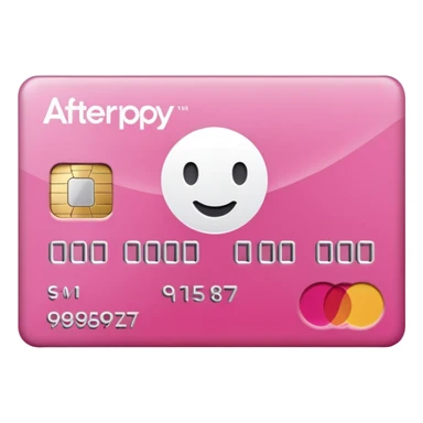 pink big AFTERPAY word on a credit card sticker