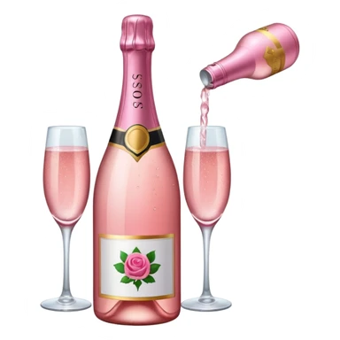 bottle of sparkling rose like the champagne emoji sticker
