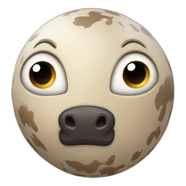 3d sphere with a cartoon Horse skin texture with big courageous eyes sticker