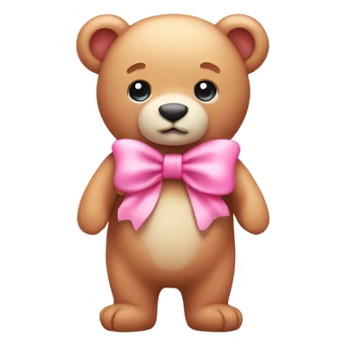 cute pink bear with pink bow sticker