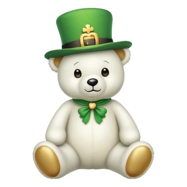 White St patricks day teddy bear sticker