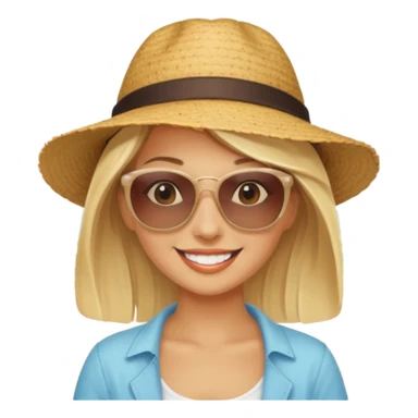 Blonde woman on the beach sticker