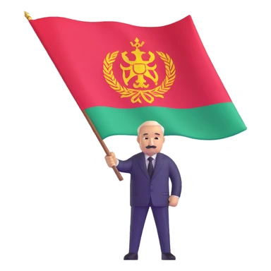 Alexander Lukashenko with Belarus flag sticker