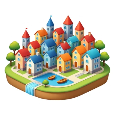 little city and small home sticker
