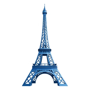 create a blue emoji of tour eiffel. vector style sticker