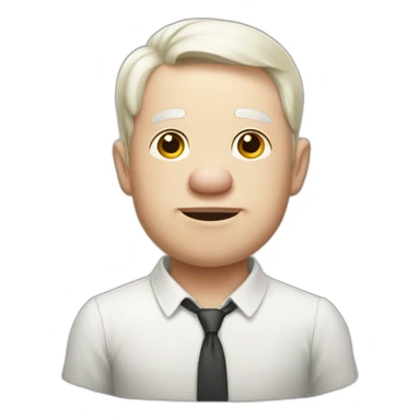 White pig man sticker