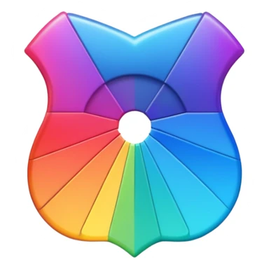 Davinci resolve "Power grades" shape, glossy iconm (rainbow colors) sticker