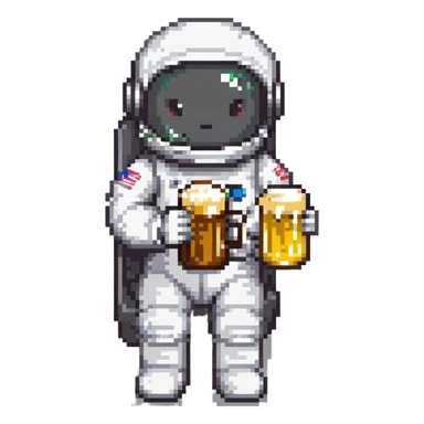 astronaut drinking a beer sticker